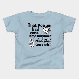 Possums Love Juice - Funny - Black Outlined Version Kids T-Shirt